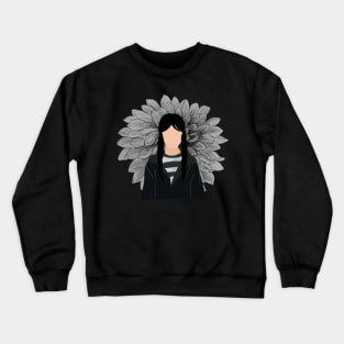 Wednesday addams with black dahlia sticker Crewneck Sweatshirt